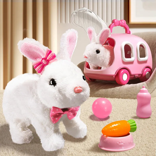 Plush  Rabbit  Electronic Pet With Sound & Accessories