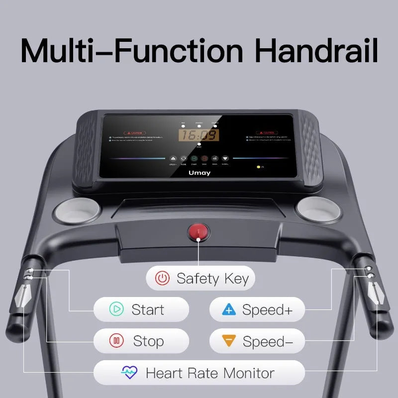 UMAY Fitness Folding Treadmill with Pulse Sensors
