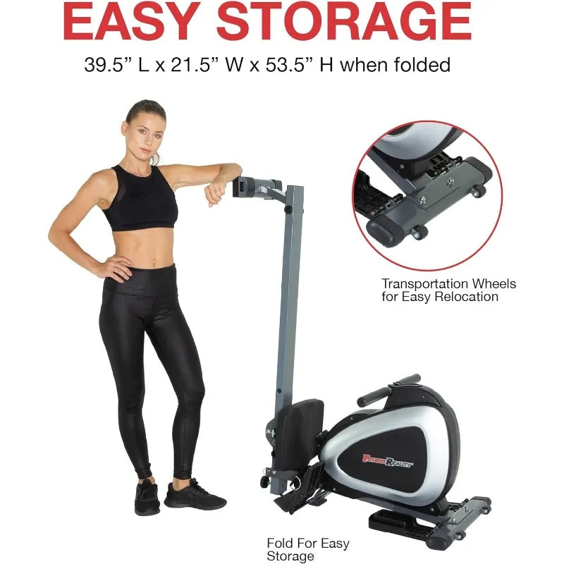 Fitness Reality Magnetic Rowing Machine Bluetooth Tracking