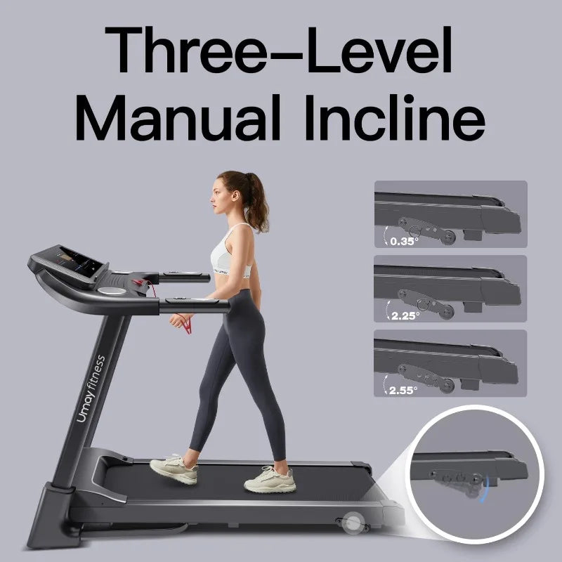 UMAY Fitness Folding Treadmill with Pulse Sensors