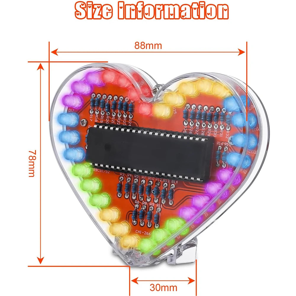 DIY Electronic Kit Heart Shaped LED Light