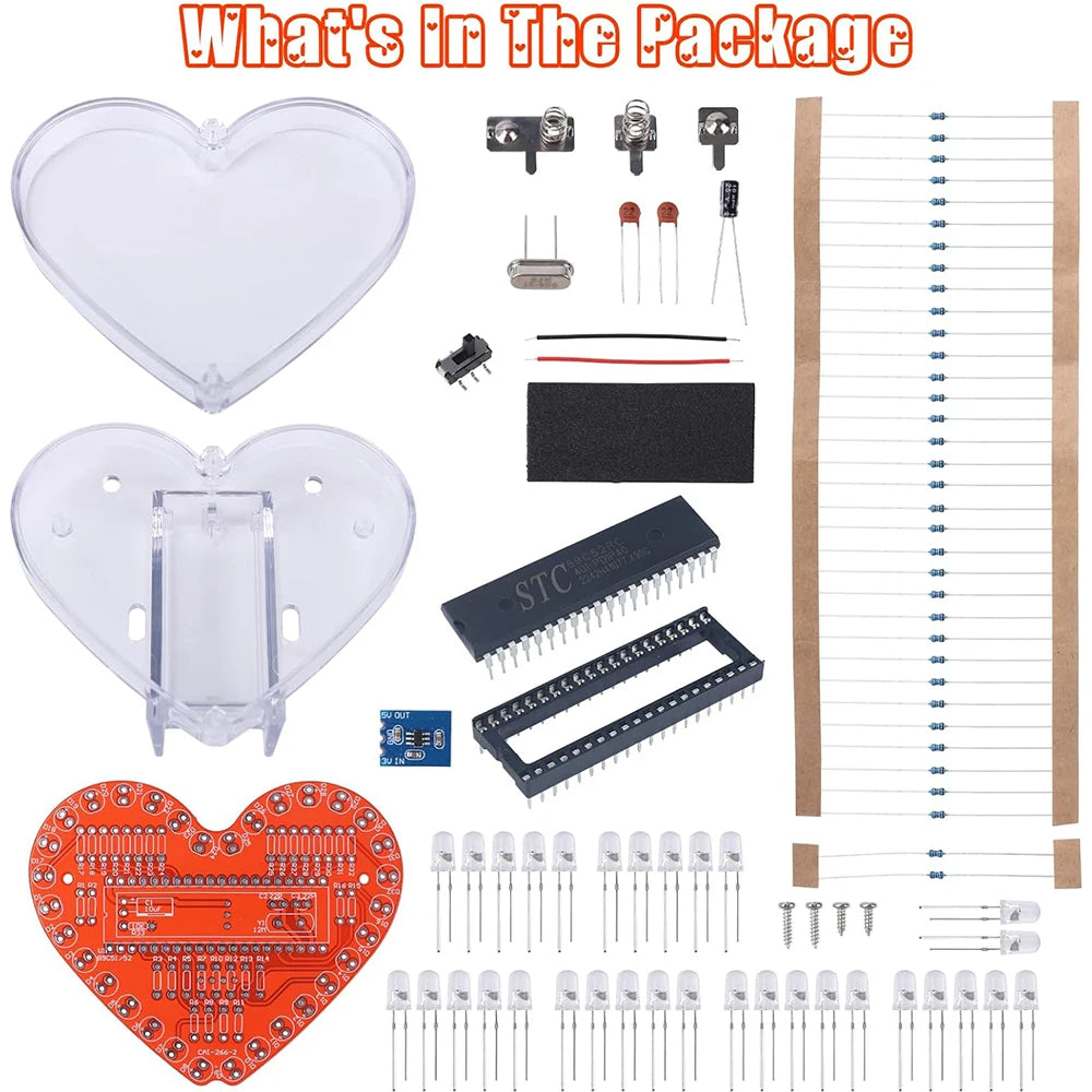 DIY Electronic Kit Heart Shaped LED Light